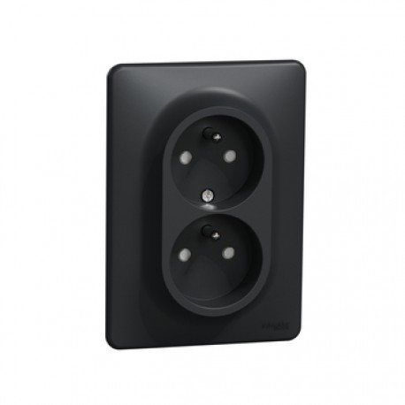 zásuvka Sedna Design 2-nás. bezskrutk. antracit